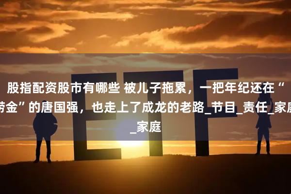 股指配资股市有哪些 被儿子拖累，一把年纪还在“捞金”的唐国强，也走上了成龙的老路_节目_责任_家庭